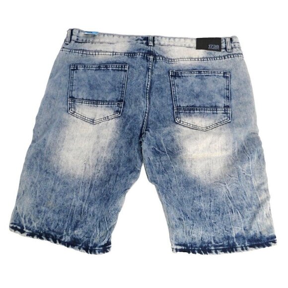 DYNASTY 1738 faded & distressed blue jean shorts 12" inseam men's size 40, NEW - Picture 3 of 3